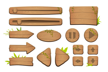 Set of wooden panelsのイラスト素材
