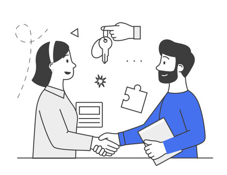 Rent and sale of real estateのイラスト素材