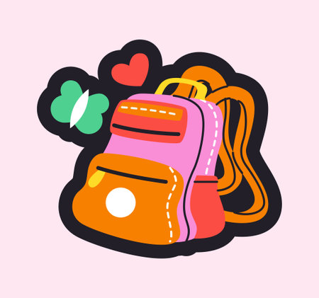 Color backpack stickerのイラスト素材