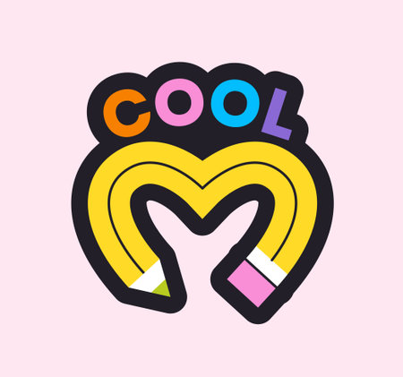 Heart shaped pencil stickerのイラスト素材