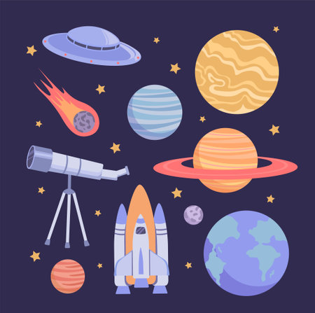 Space object setのイラスト素材