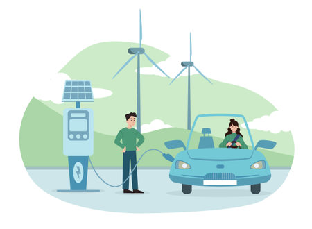Ecological transport conceptのイラスト素材
