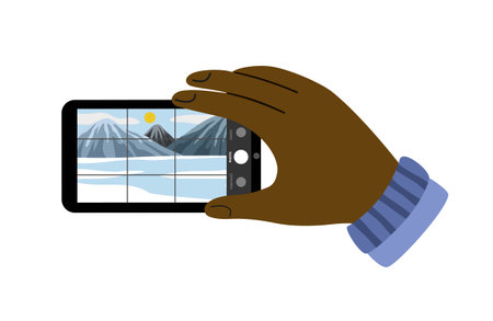 Hands with smartphoneのイラスト素材