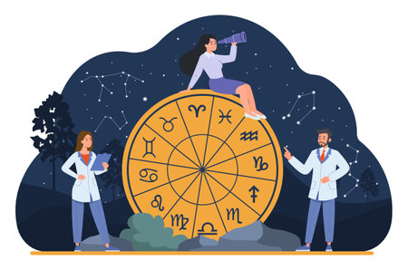 People with astrology signs conceptのイラスト素材