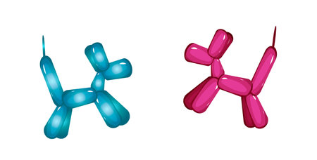 Balloon dog vector setのイラスト素材