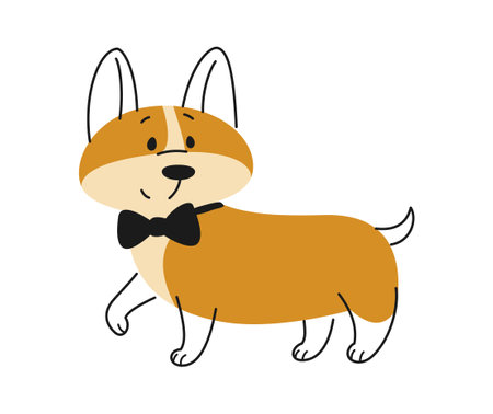 Cute dog in suit vectorのイラスト素材