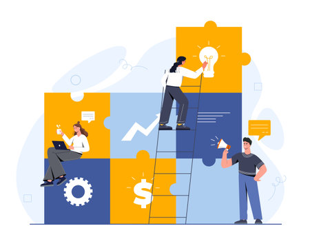 Concept of teamwork vectorのイラスト素材