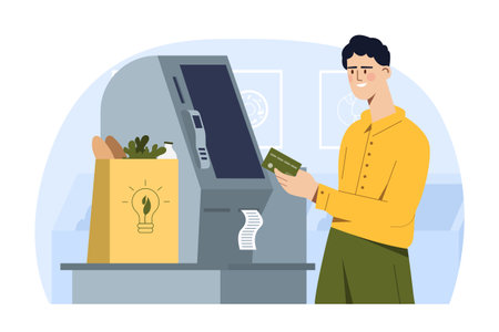 Self service checkout vector conceptのイラスト素材