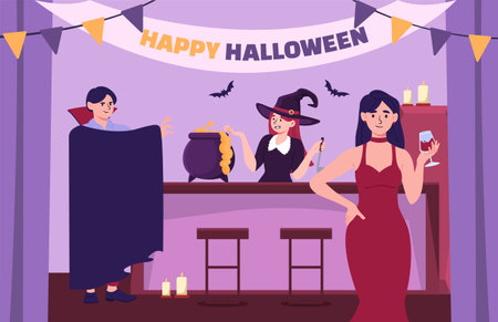 Halloween party vector conceptのイラスト素材