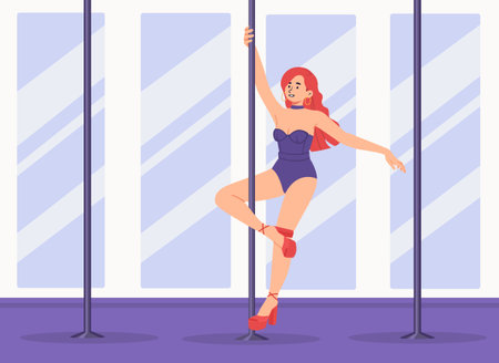 Pole dance vector conceptのイラスト素材