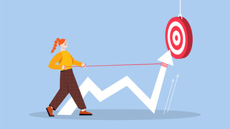 Woman to goal vector conceptのイラスト素材