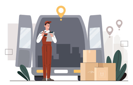 Transportation of things vector conceptのイラスト素材