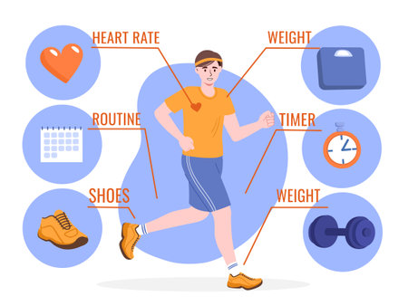 Boy run with heart run vector conceptのイラスト素材