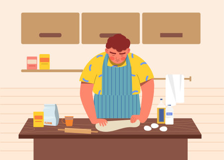 Man cooking at kitchen conceptのイラスト素材