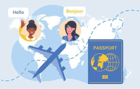 Communication abroad vector conceptのイラスト素材