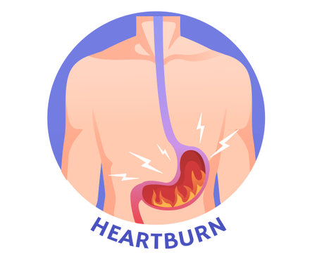 Man with heartburn vector conceptのイラスト素材