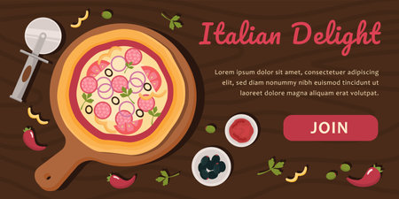 Italian Delight poster vector conceptのイラスト素材