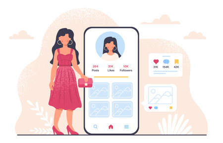 Social media content marketing vector conceptのイラスト素材