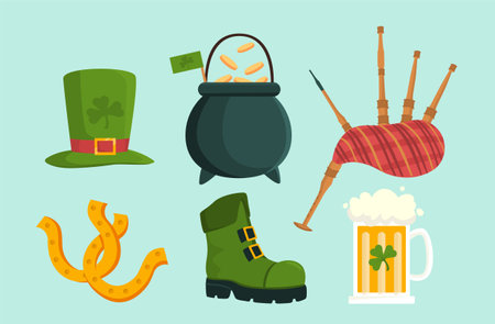 Saint patricks day vector setのイラスト素材