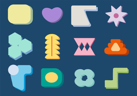 Abstract geometric shapes vector setのイラスト素材