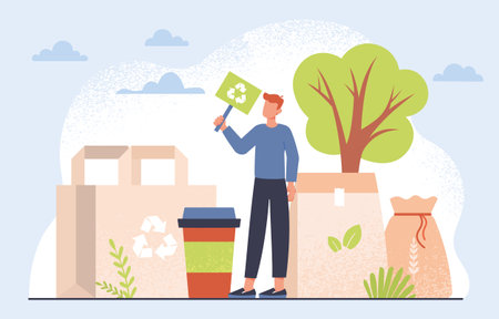 Eco friendly packaging vector conceptのイラスト素材