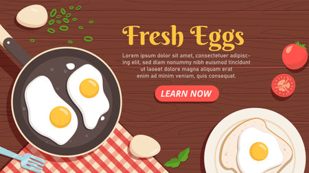 Fresh eggs top view vector conceptのイラスト素材