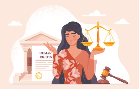 Woman with human rights vector conceptのイラスト素材