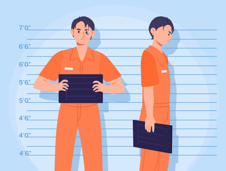 Man mugshot vector conceptのイラスト素材