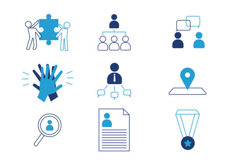 Organization management icons vector setのイラスト素材