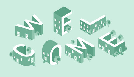 Welcome letters vector conceptのイラスト素材