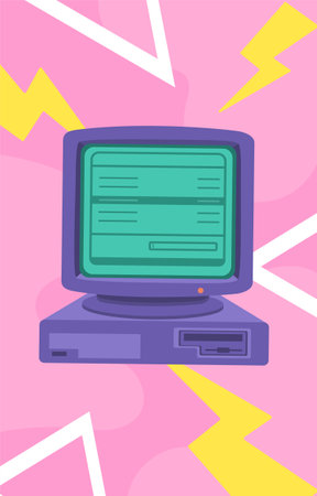 90s style computer vector concept