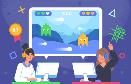 People play game online vector conceptのイラスト素材