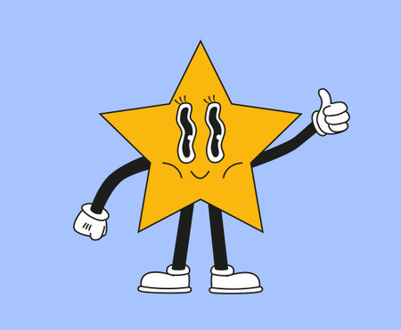 Retro star sticker vector conceptのイラスト素材