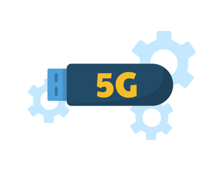 5G device USB flash vector conceptのイラスト素材
