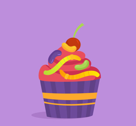 Halloween cupcake vector conceptのイラスト素材