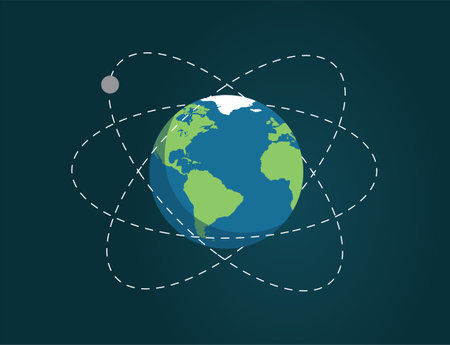 Trajectory of the Earth s satellite, the Moonのイラスト素材