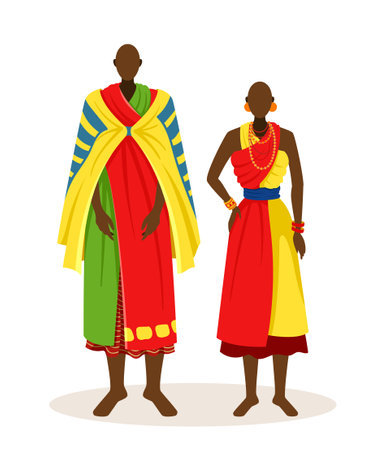 People in african clothes vector conceptのイラスト素材
