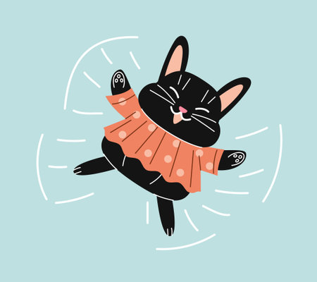 Cute black rabbit vector conceptのイラスト素材