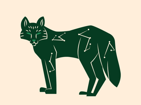 Mystical animal in boho style vectorのイラスト素材