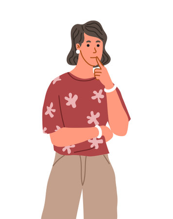 Pensive person vector conceptのイラスト素材