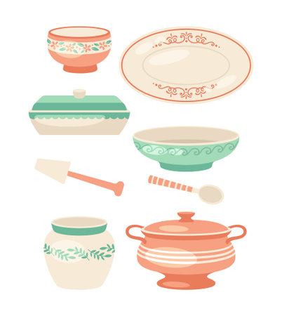 Kitchen utensil vector setのイラスト素材