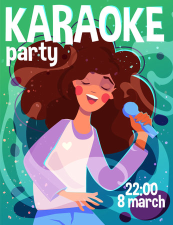 Karaoke party invitationのイラスト素材