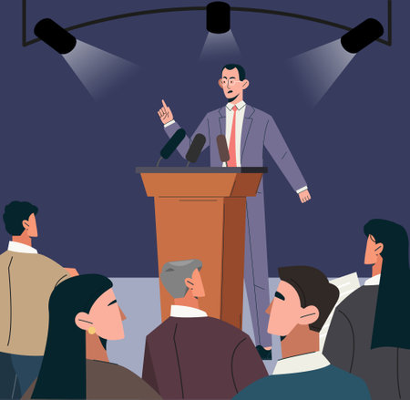 Man public speaker vector conceptのイラスト素材