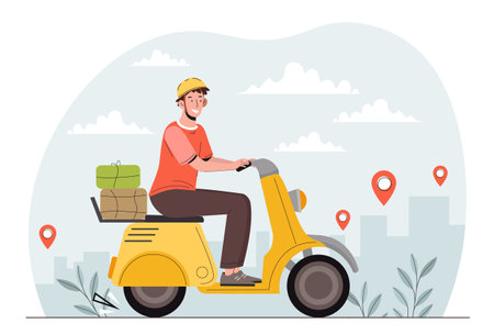 Scooter delivery service vector conceptのイラスト素材