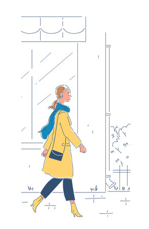 Ordinary day of woman doodle vector conceptのイラスト素材