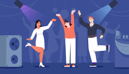 Dancing in club vector conceptのイラスト素材