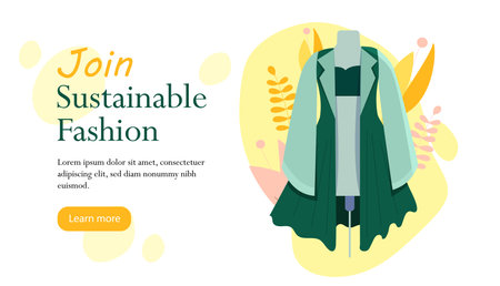 Sustainable fashion vector conceptのイラスト素材