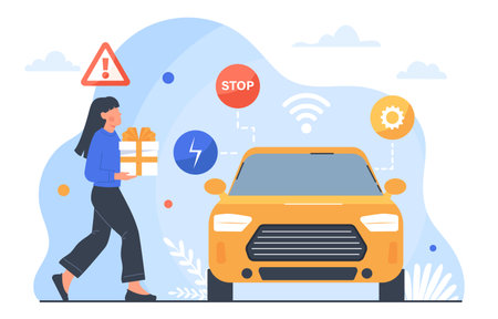 Self driving car vector conceptのイラスト素材