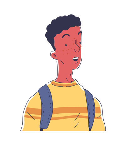 Smilling affected doodle person vector conceptのイラスト素材