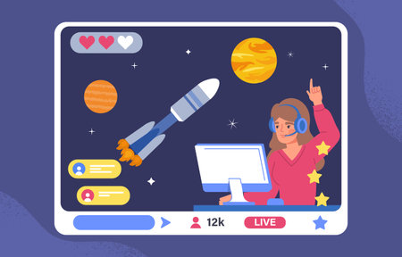 Streamer of video game vector concept